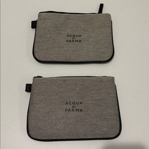 Acqua Di Parma Black and Gray Toiletry Bag with Minimalist top zipper SET OF TWO